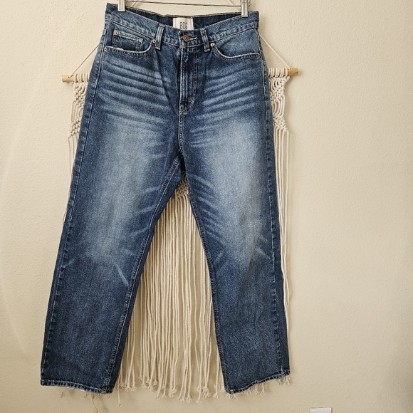 BDG Blue High Rise Jeans with Vintage Fading and Straight Leg - Picture 2 of 12